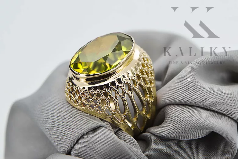 Inel Vintage Peridot galben Aur galben 14K vrc089y